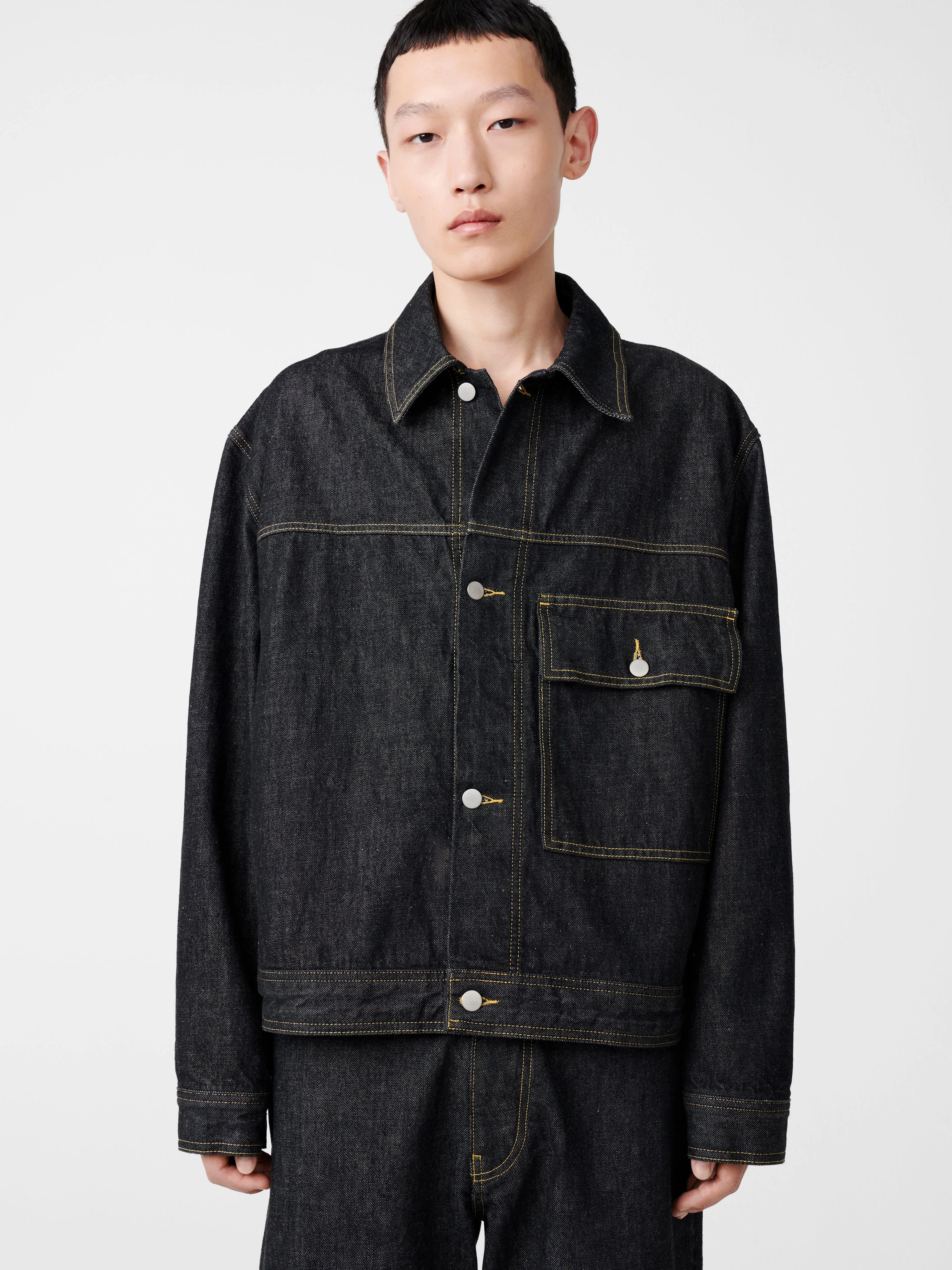 Petar Italian Denim Jacket in Black