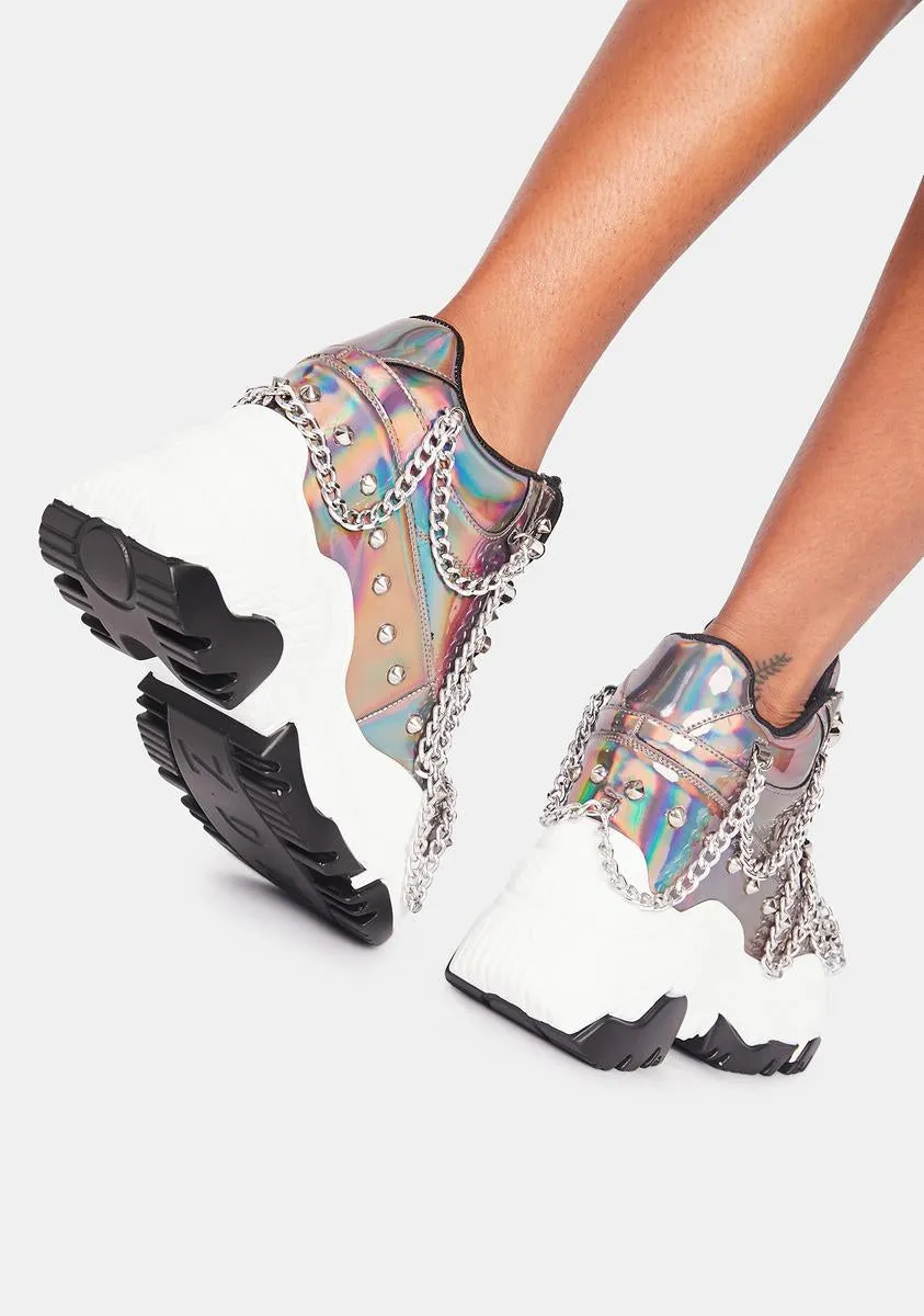 Pewter Space Candy Platform Sneakers