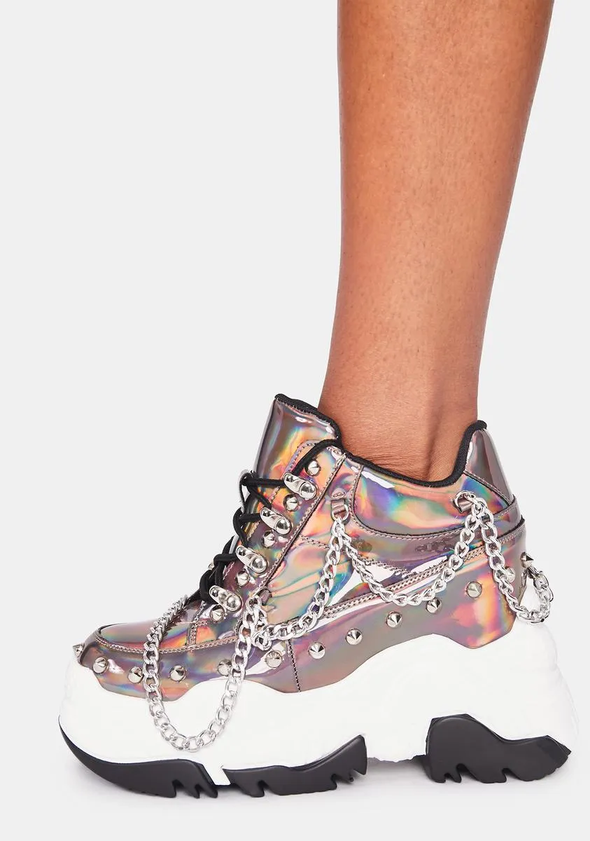 Pewter Space Candy Platform Sneakers