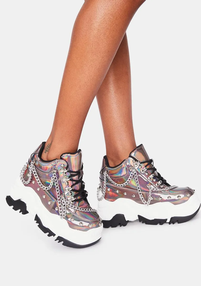 Pewter Space Candy Platform Sneakers