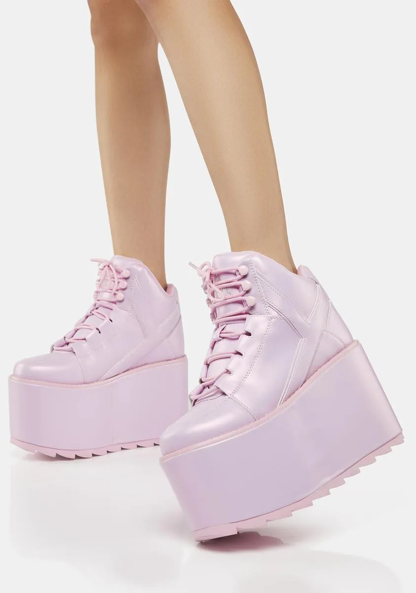 Pink Pearl Qozmo Platform Sneakers