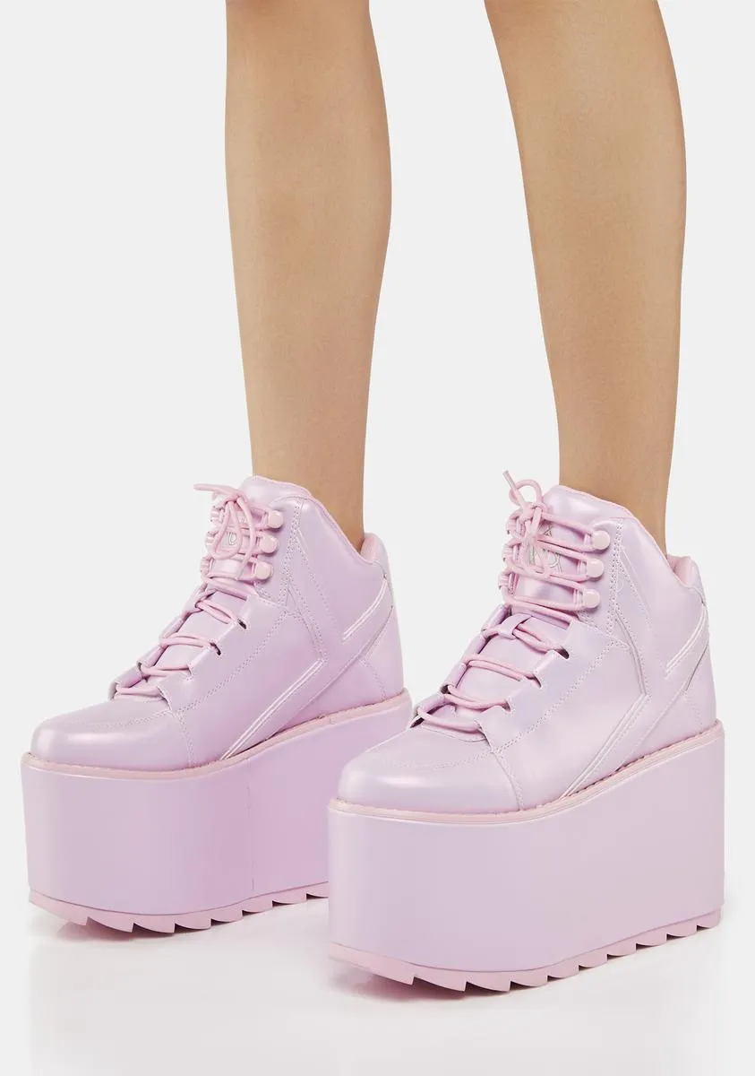 Pink Pearl Qozmo Platform Sneakers