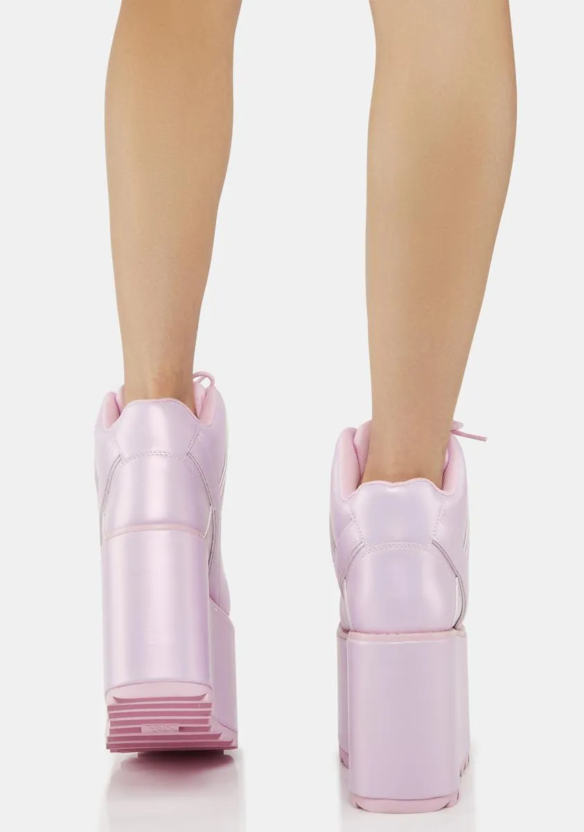 Pink Pearl Qozmo Platform Sneakers