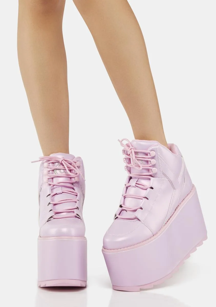 Pink Pearl Qozmo Platform Sneakers