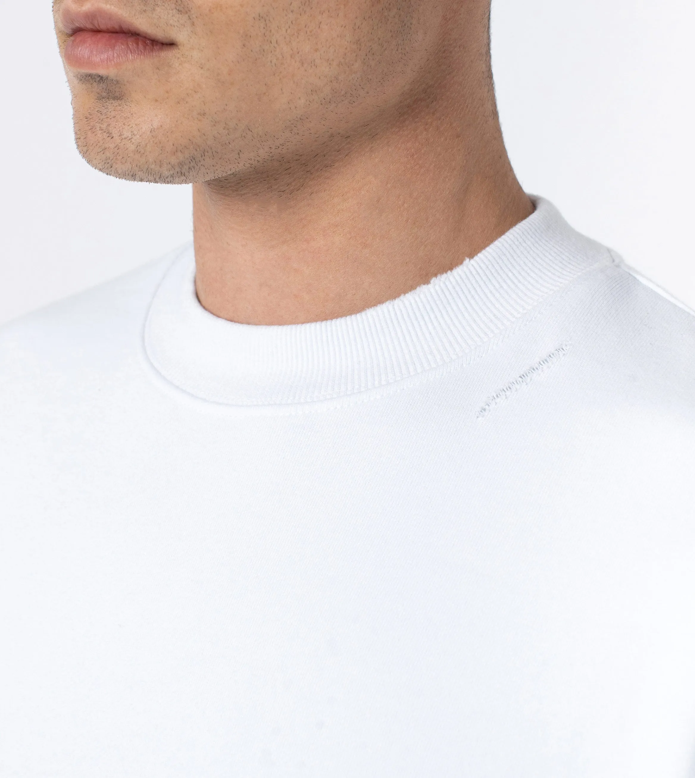 Ripped Orgo Crew Sweat White