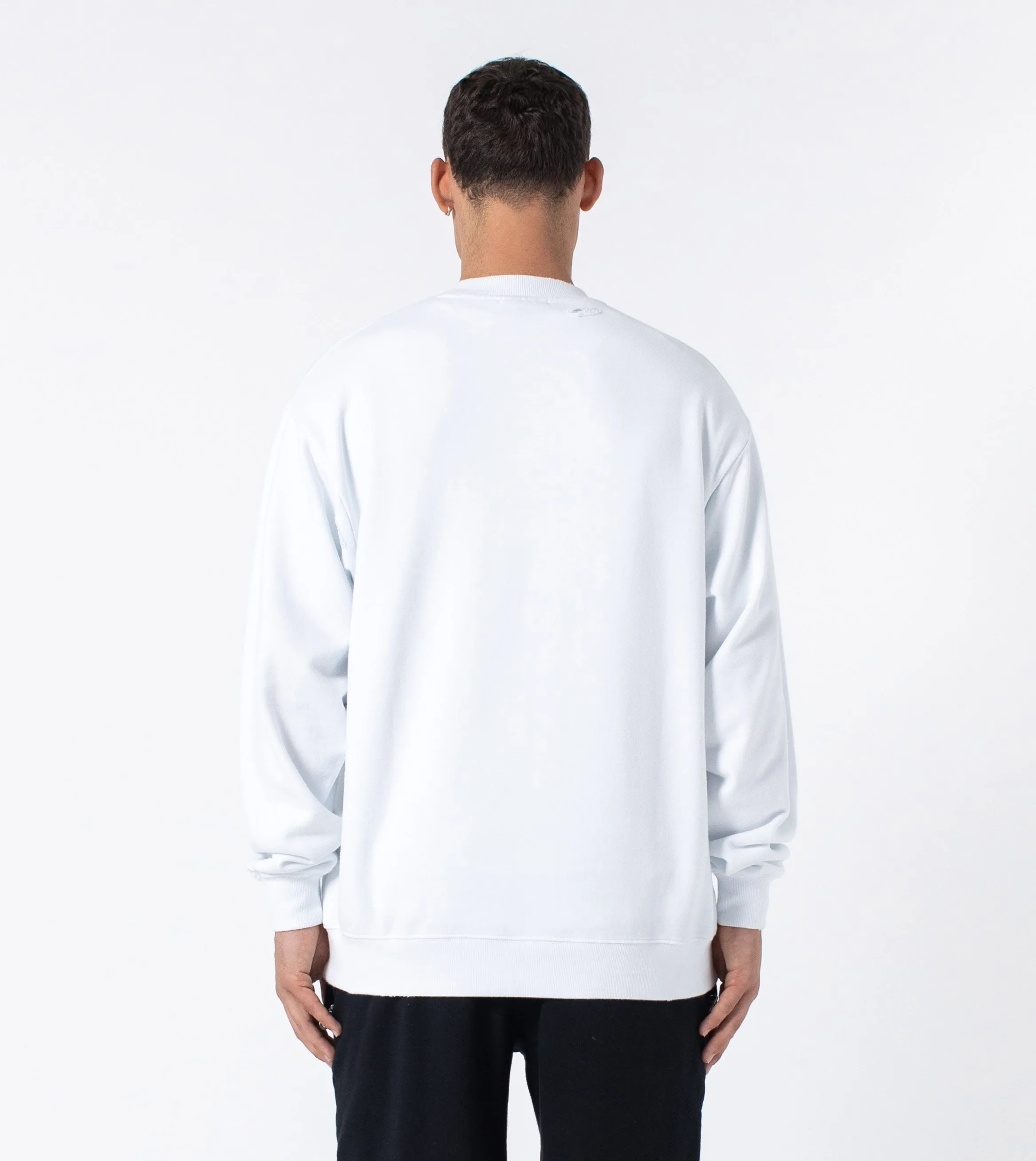 Ripped Orgo Crew Sweat White