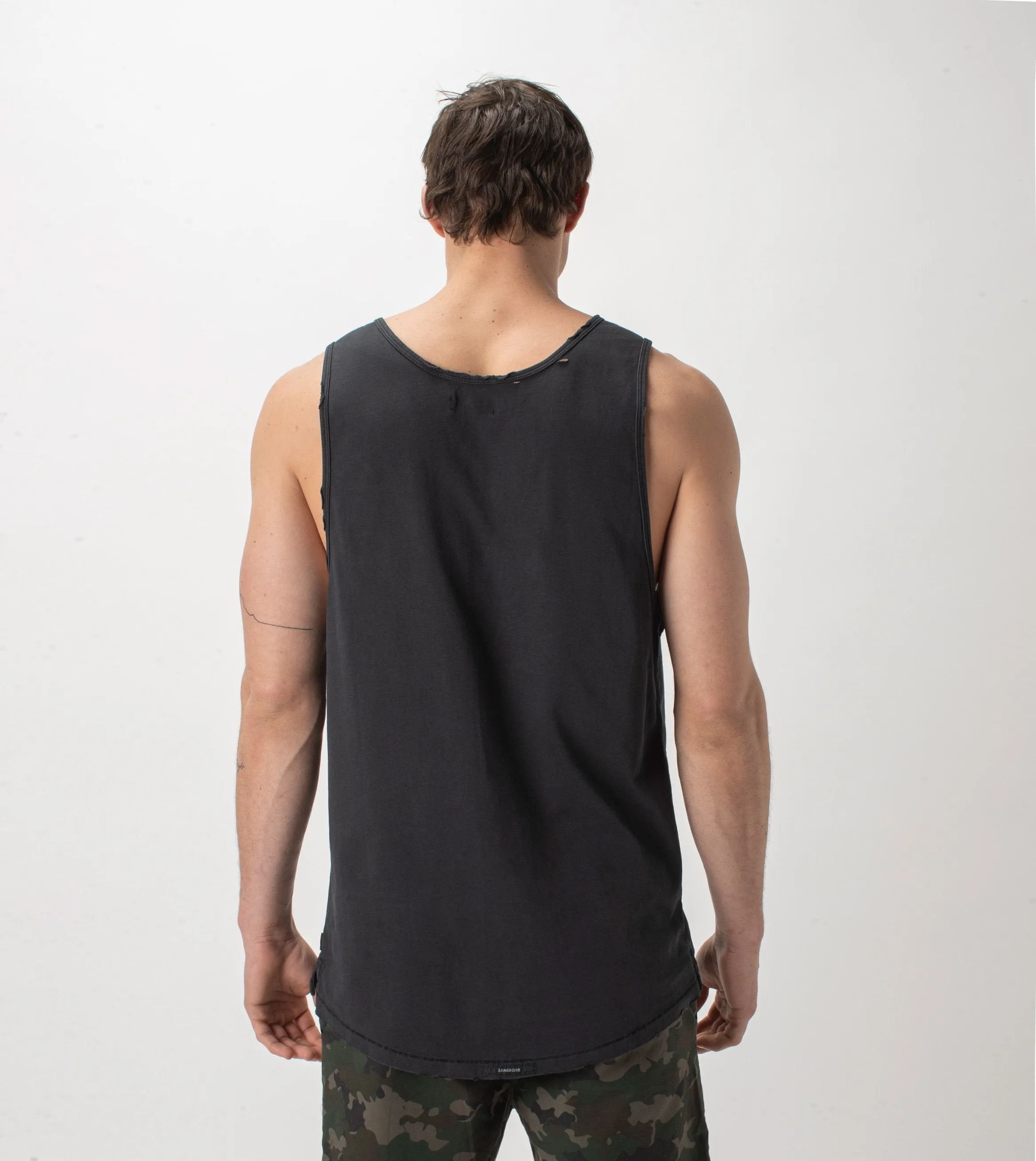 Ripped Rugger Tank GD Black