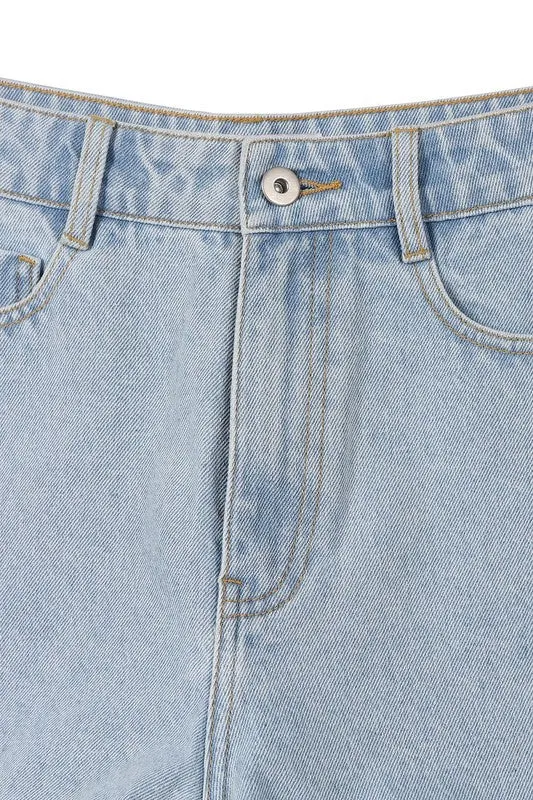 Roll Up denim shorts