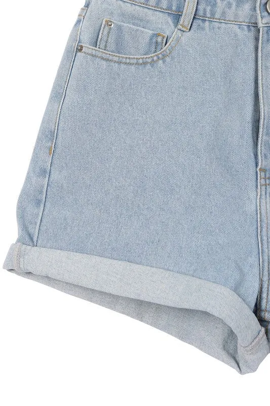 Roll Up denim shorts