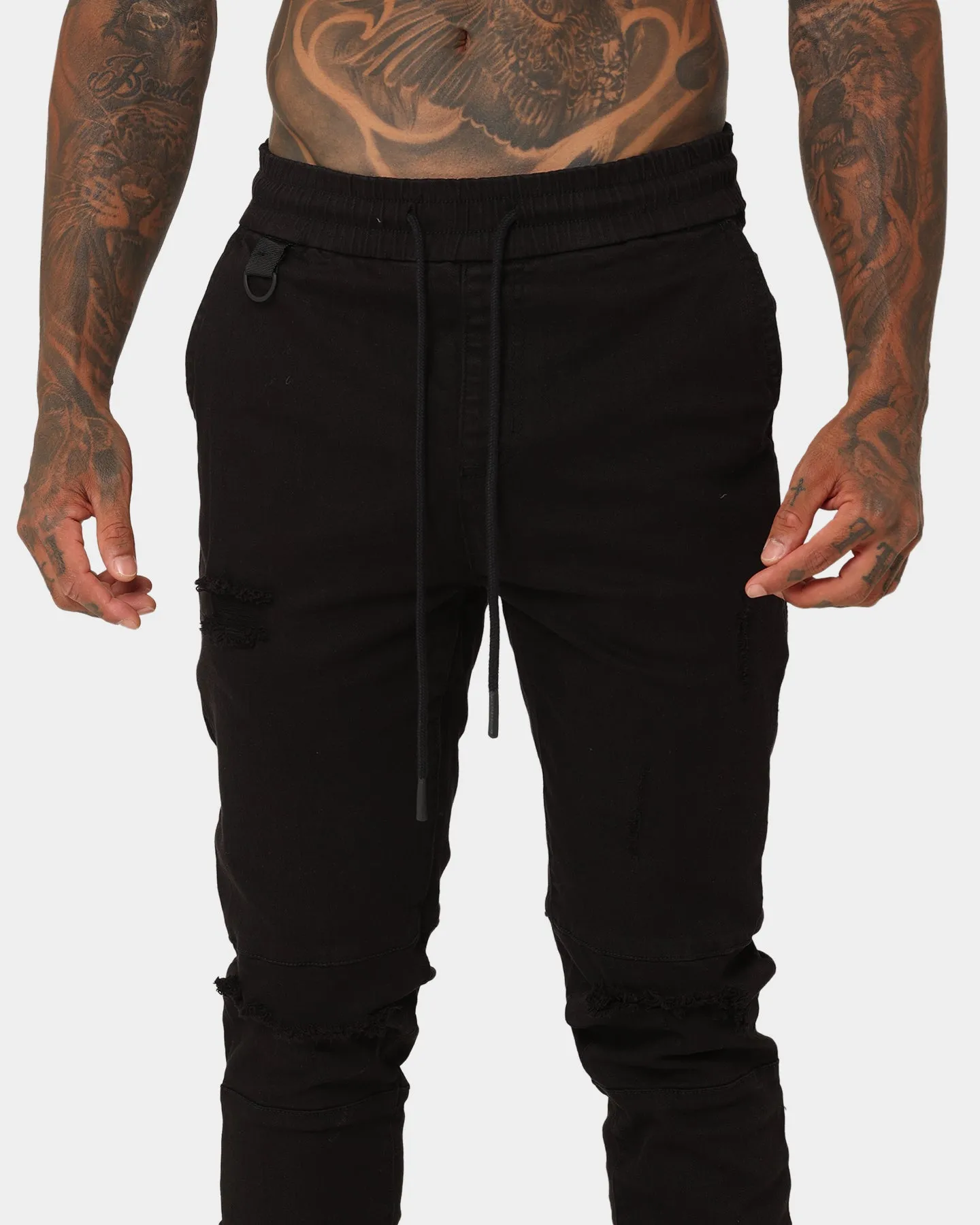 Saint Morta Doomsday Distressed Jogger Black