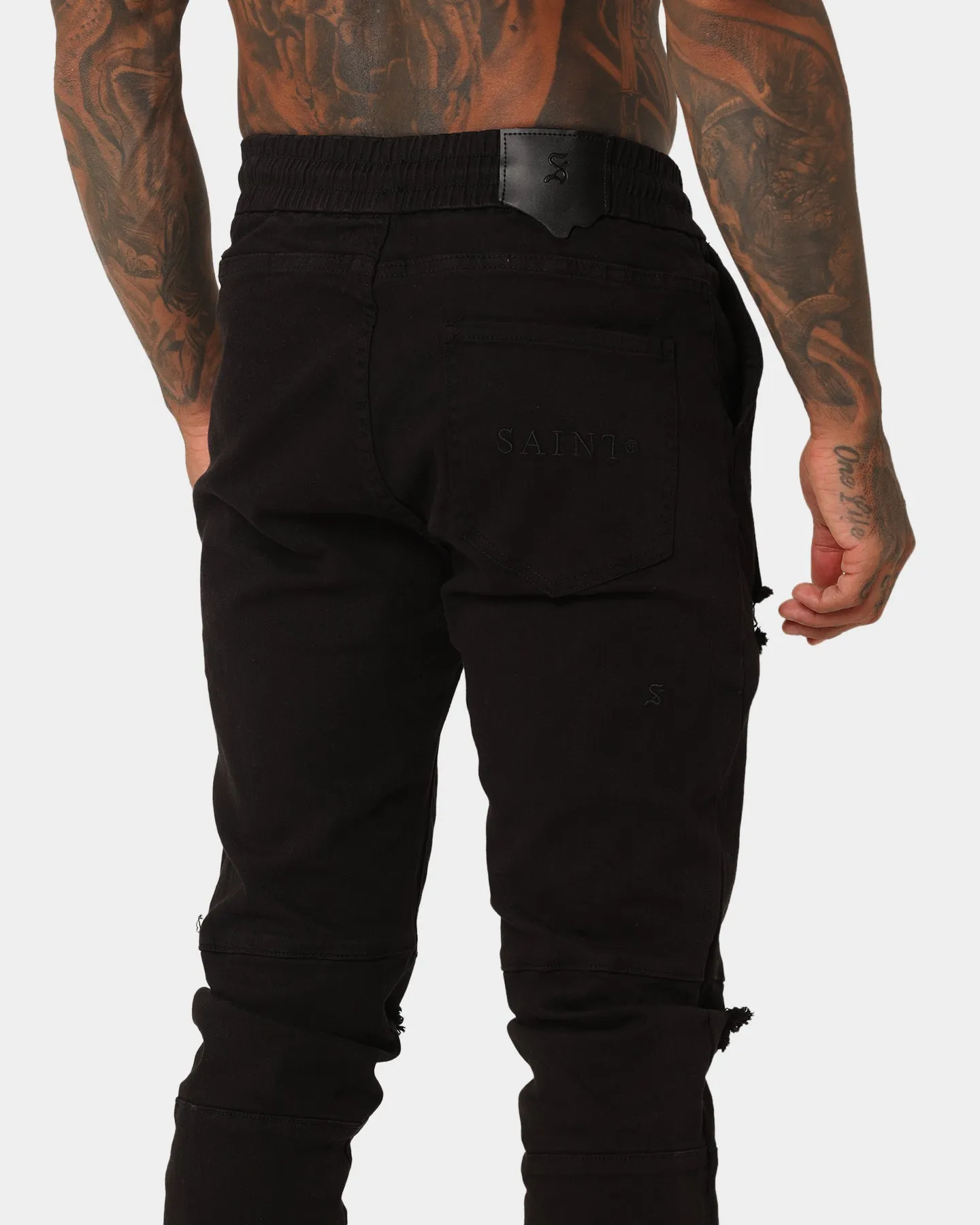 Saint Morta Doomsday Distressed Jogger Black