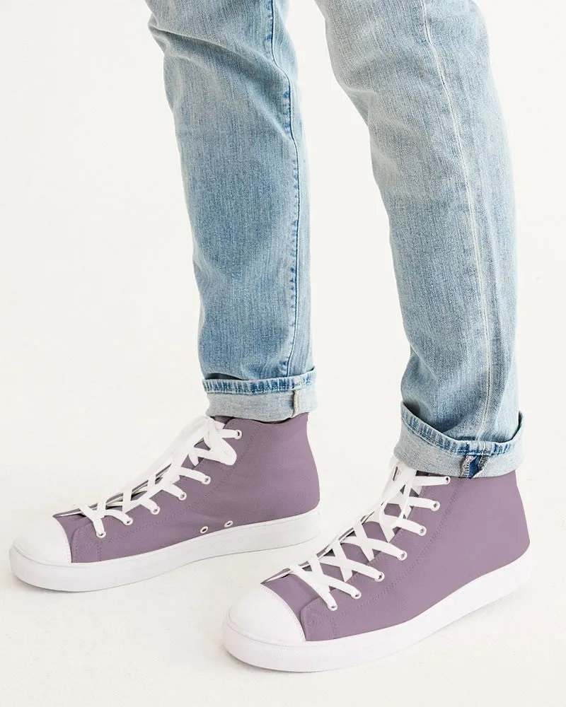 Shaded Pale Pastel Purple Gray High-Top Canvas Sneakers | Men's | C8M30Y0K30