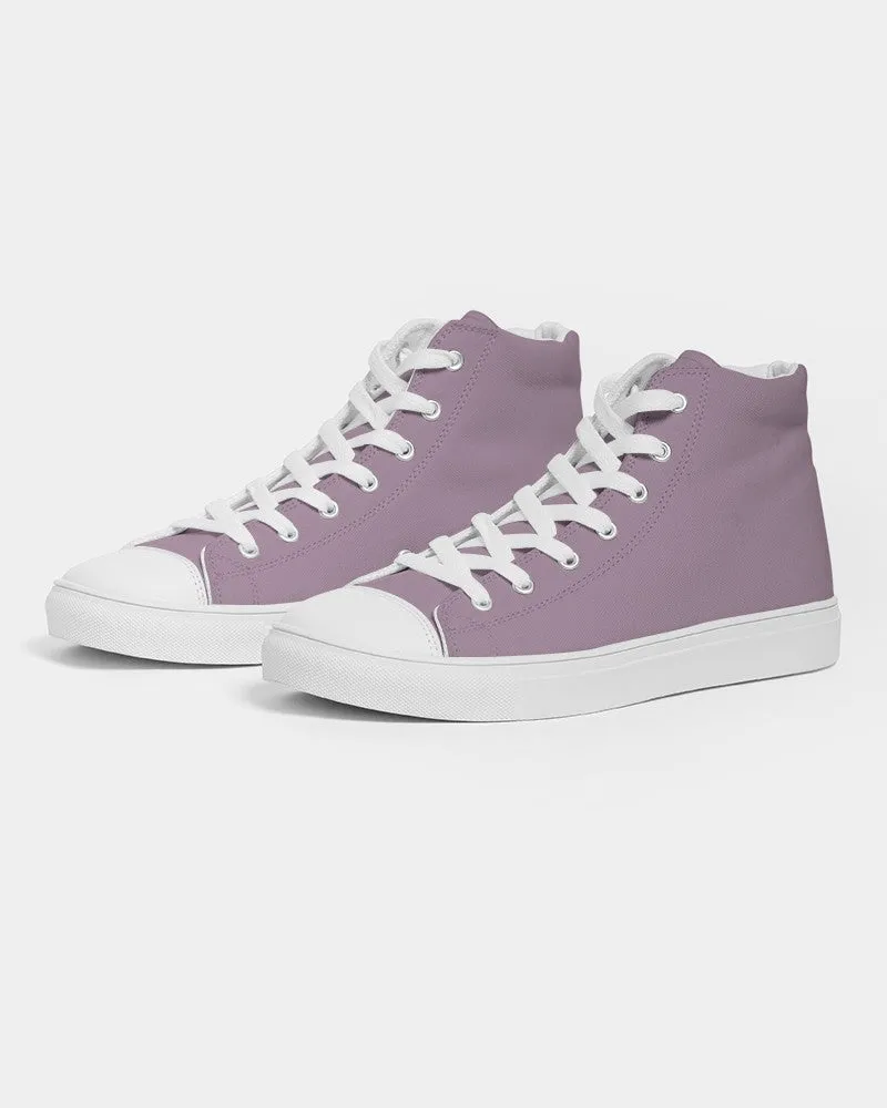 Shaded Pale Pastel Purple Gray High-Top Canvas Sneakers | Men's | C8M30Y0K30