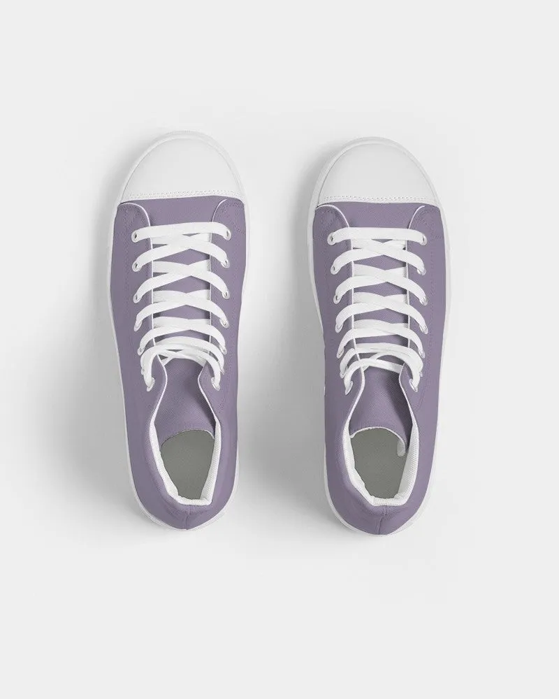 Shaded Pale Pastel Violet Gray High-Top Canvas Sneakers | Men's | C22M30Y0K30