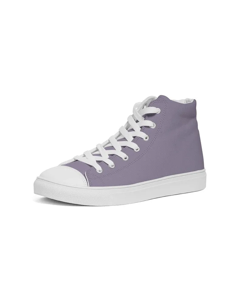 Shaded Pale Pastel Violet Gray High-Top Canvas Sneakers | Men's | C22M30Y0K30