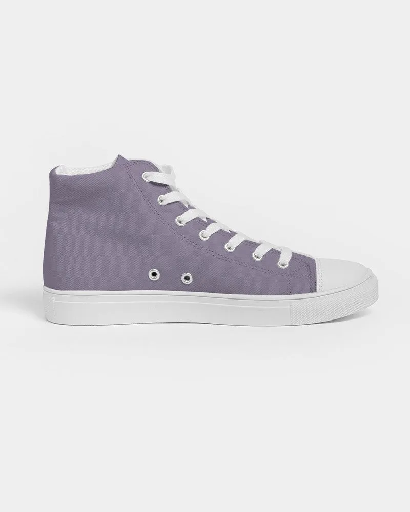 Shaded Pale Pastel Violet Gray High-Top Canvas Sneakers | Men's | C22M30Y0K30