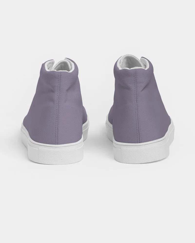 Shaded Pale Pastel Violet Gray High-Top Canvas Sneakers | Men's | C22M30Y0K30