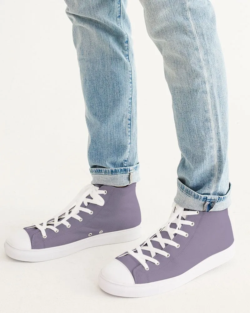 Shaded Pale Pastel Violet Gray High-Top Canvas Sneakers | Men's | C22M30Y0K30