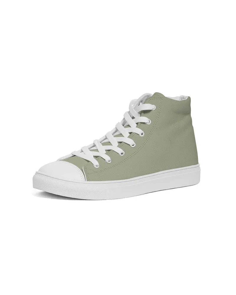 Shaded Pale Pastel Warm Green Gray High-Top Canvas Sneakers | Women's | C8M0Y30K30