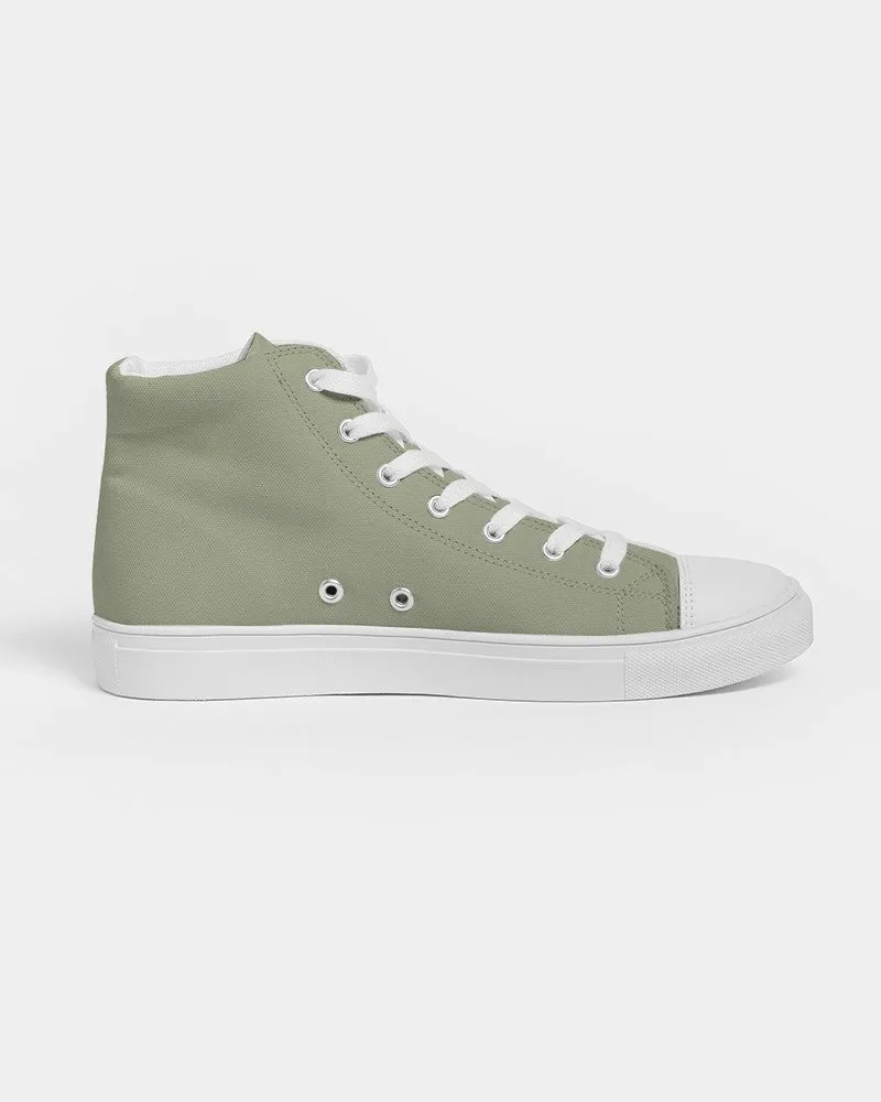 Shaded Pale Pastel Warm Green Gray High-Top Canvas Sneakers | Women's | C8M0Y30K30