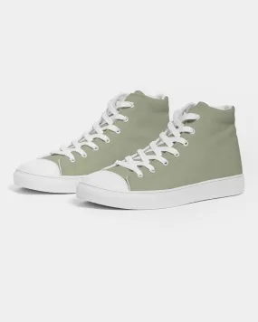 Shaded Pale Pastel Warm Green Gray High-Top Canvas Sneakers | Women's | C8M0Y30K30