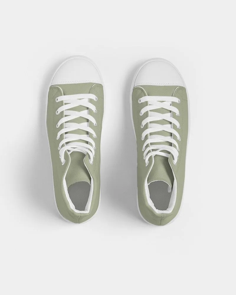 Shaded Pale Pastel Warm Green Gray High-Top Canvas Sneakers | Women's | C8M0Y30K30