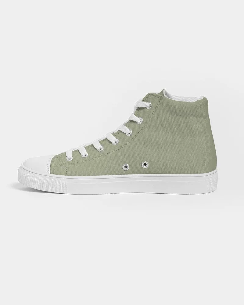 Shaded Pale Pastel Warm Green Gray High-Top Canvas Sneakers | Women's | C8M0Y30K30