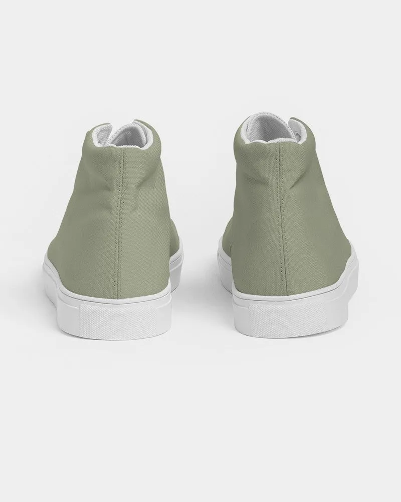 Shaded Pale Pastel Warm Green Gray High-Top Canvas Sneakers | Women's | C8M0Y30K30