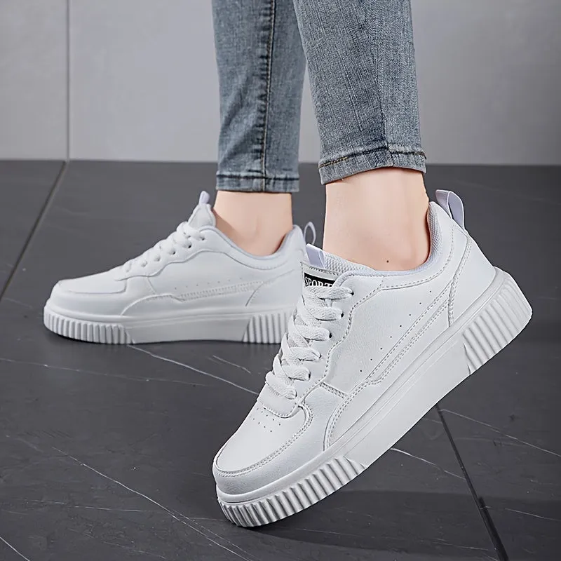 Sleek Faux Leather Colorblock Skate Sneakers for Women | Perfect for Casual Days