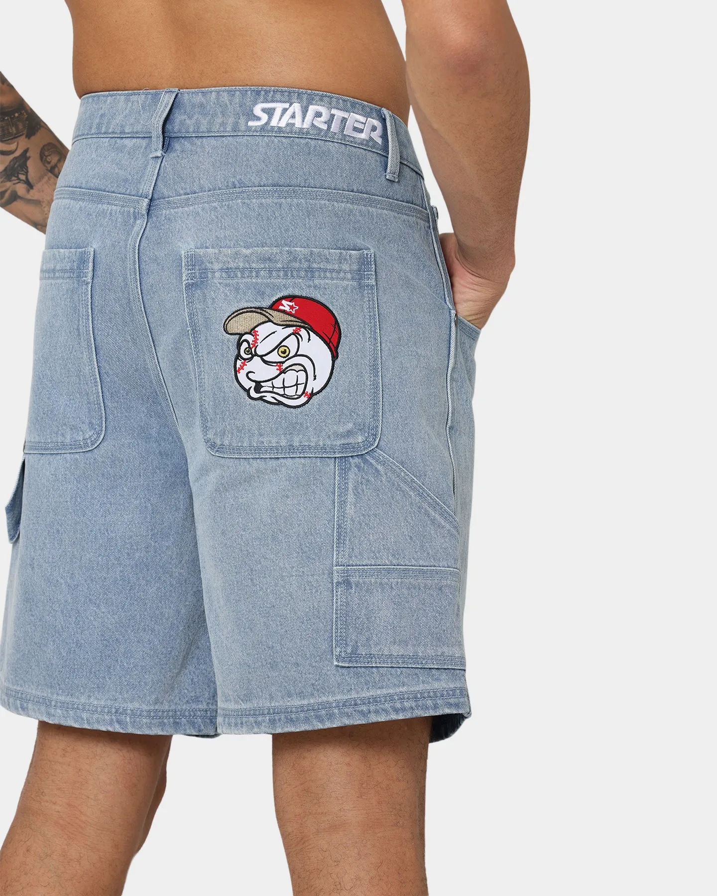 Starter Foul Ball Denim Shorts Blue Denim