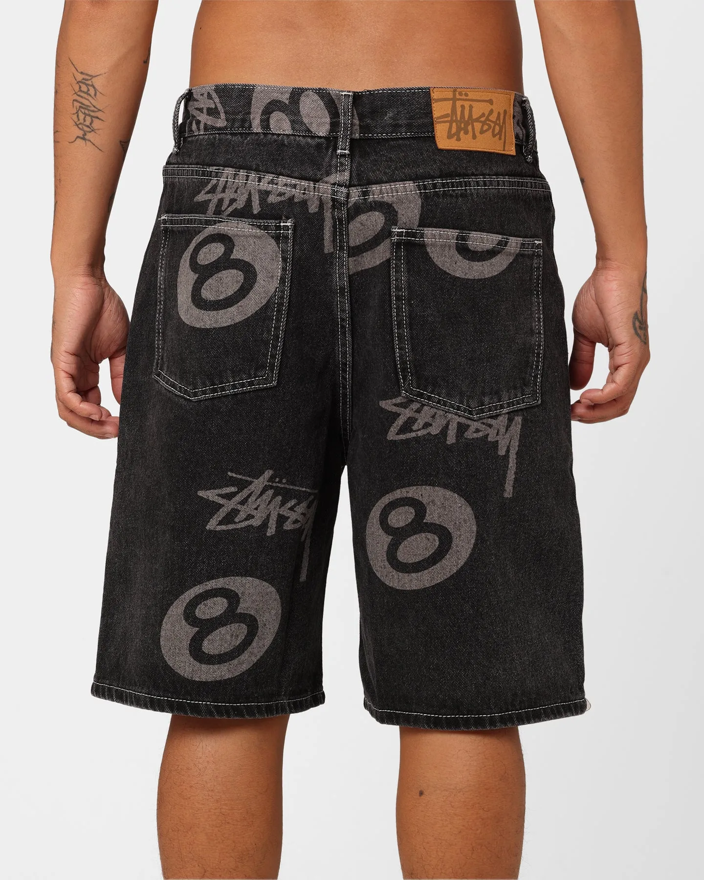 Stussy Stock 8 Ball Shorts Black Denim