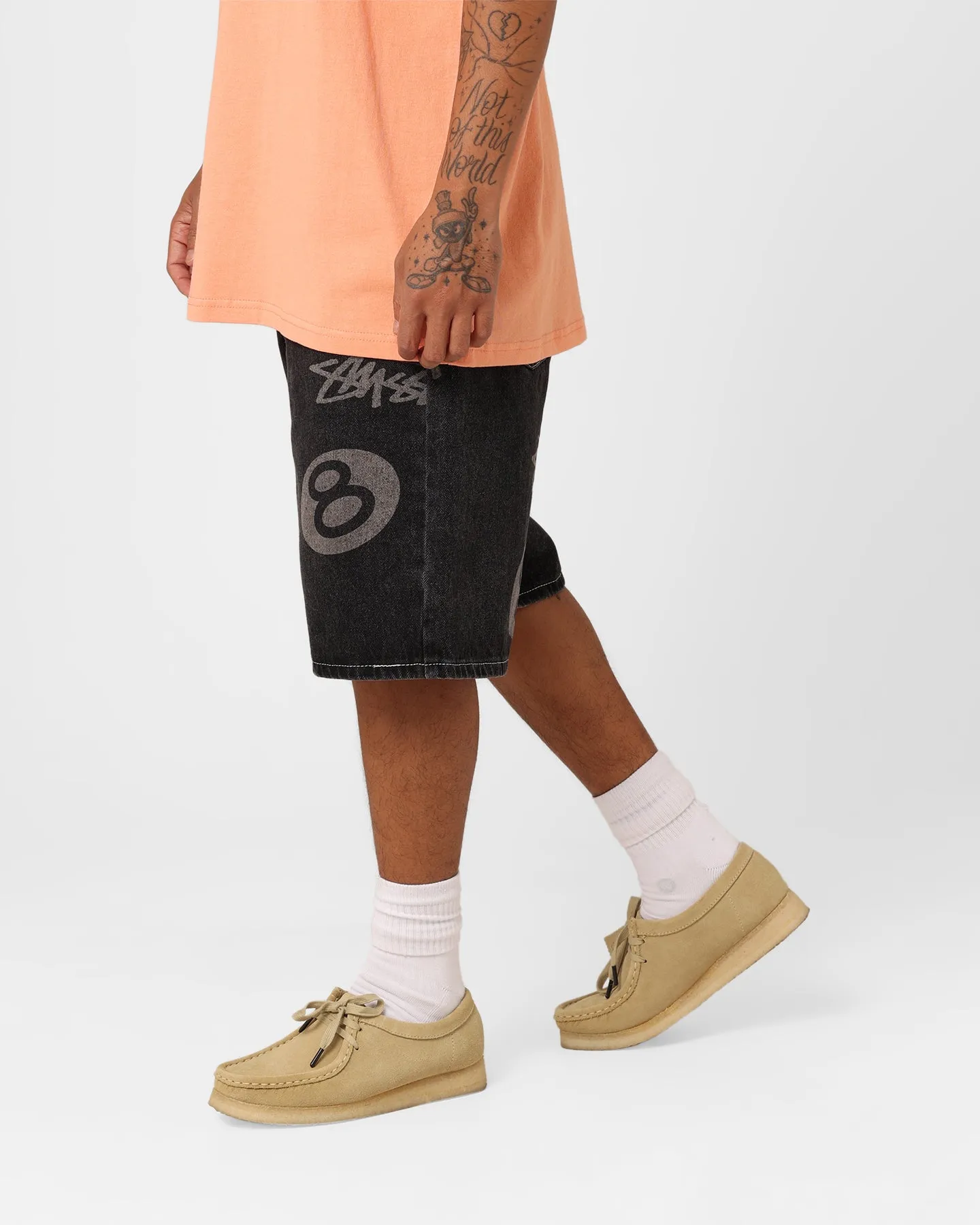 Stussy Stock 8 Ball Shorts Black Denim