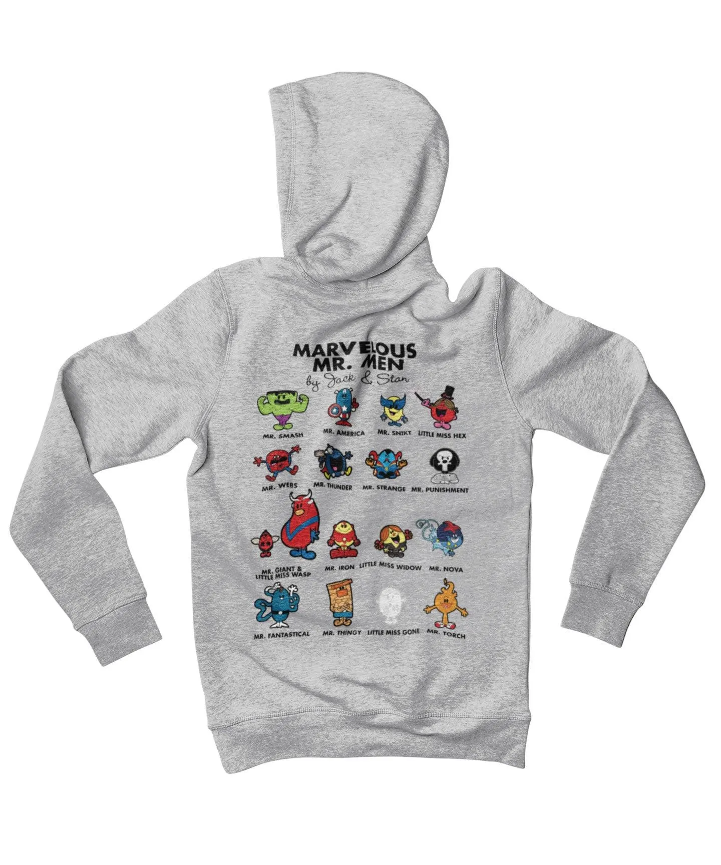 Top Notchy Marvelous Mr Men Back Printed Hoodie