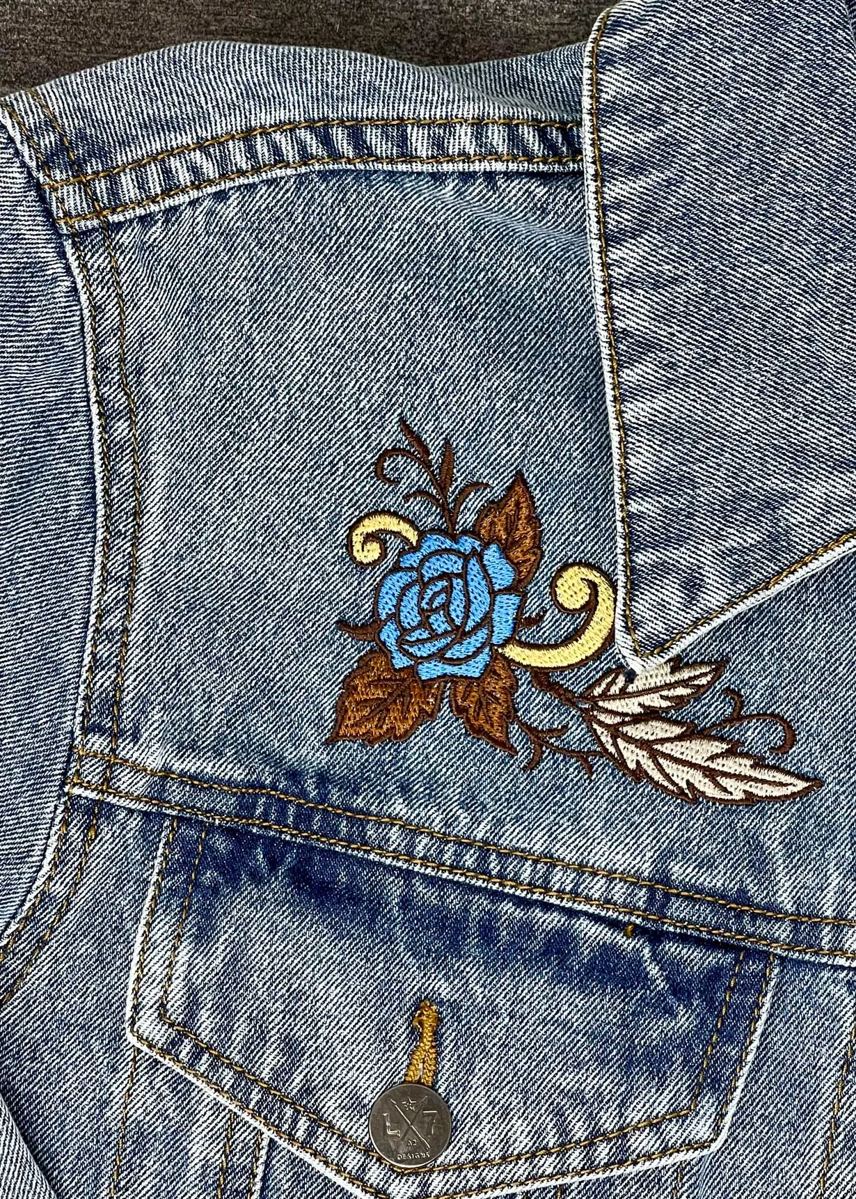 Western Roses Denim Jacket