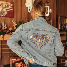 Western Roses Denim Jacket