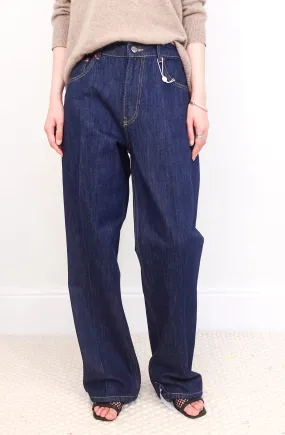 Wide leg indigo jeans