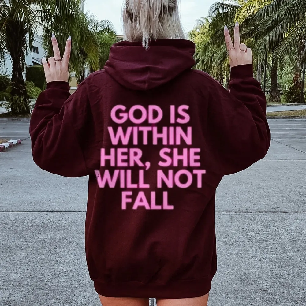 Women GOD IS WITHIN HER Graphic Hoodies