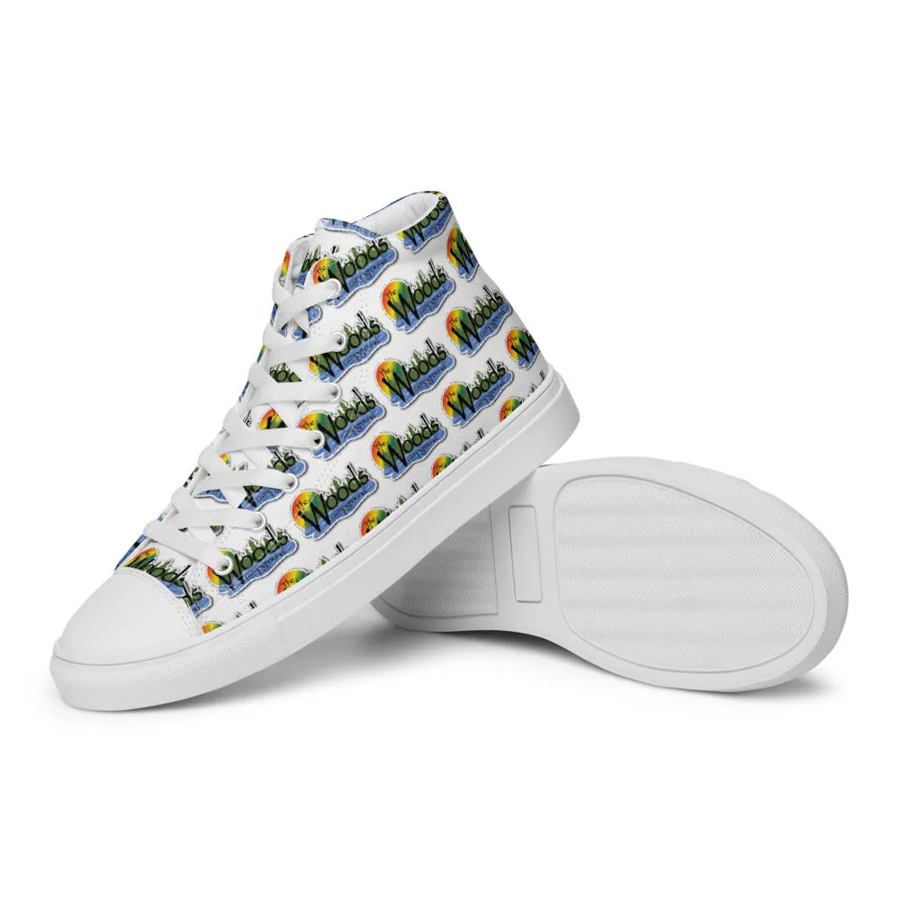 Woods Logo men's high top canvas shoes White