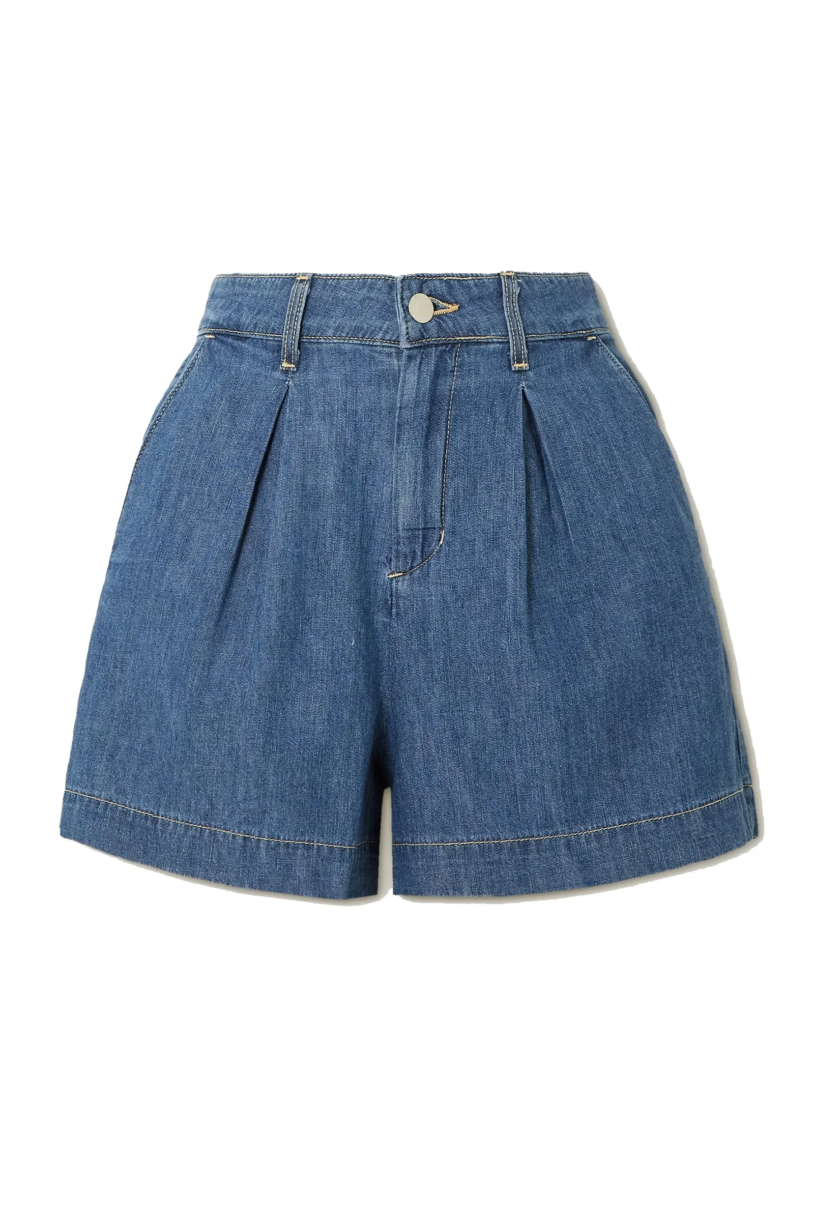 Zahari Pleated Denim Shorts